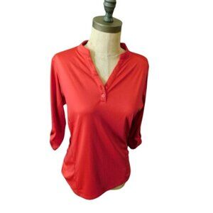 Antigua golf Size S Small Red 3.4 Sleeve Sporty Tab Sleeve Top